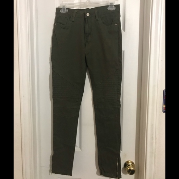 JUNIORS MEDIUM JEGGINGS GREEN SKINNY STRAIGHT MED - Picture 1 of 5